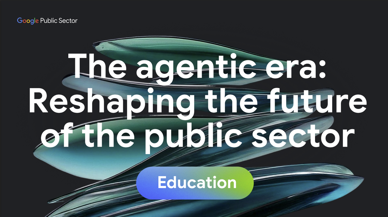 green and blue swirling glass on a black background with the agentic era title