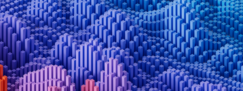 purple isometric data charts pattern