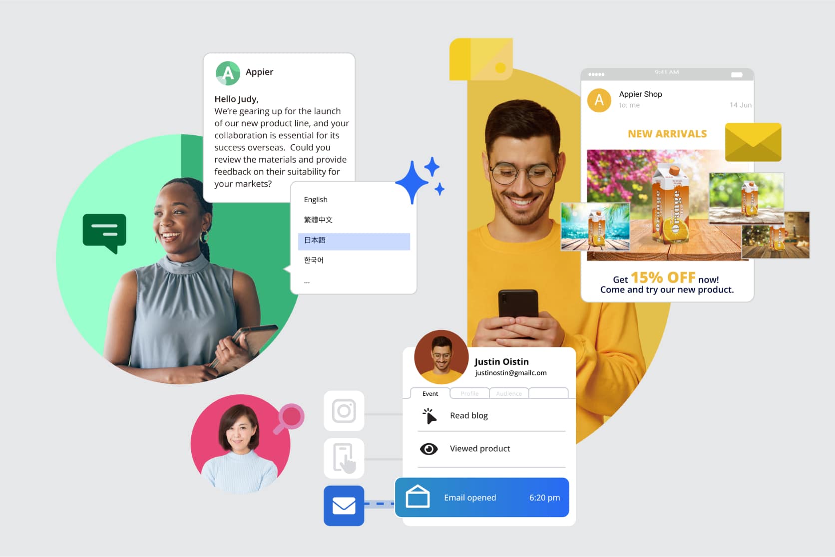 Snapshots of Appier interface