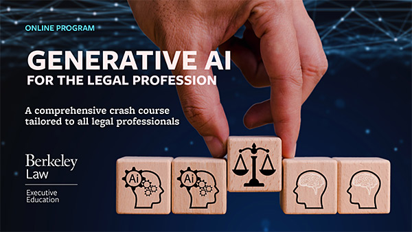 Generative AI banner with image of building blocks. Links to program page.